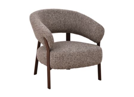 Fauteuil Embo 72x78x76cm - stof & metaal - walnoot