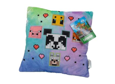 Hoofdkussen Minecraft 35x35cm - polyester/velboa - multicolor
