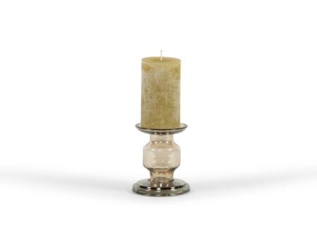 Kandelaar H14,5cm - glas - bruin