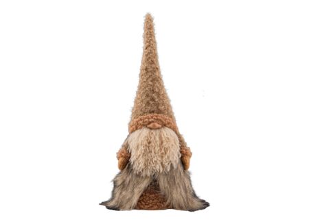 Kerstdecoratie Santa nose  19x16x49cm - stof - bruin