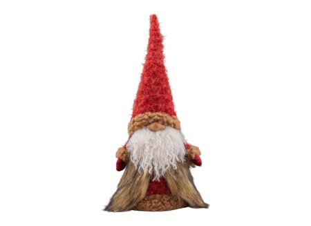 Kerstdecoratie Santa Nose 16x13x38cm - stof - multicolor