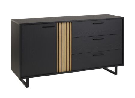 Dressoir Faro 164cm - melamine - structuur zwart