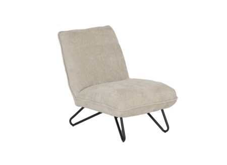 Fauteuil Guts 67,5x93x82cm - bouclé - beige