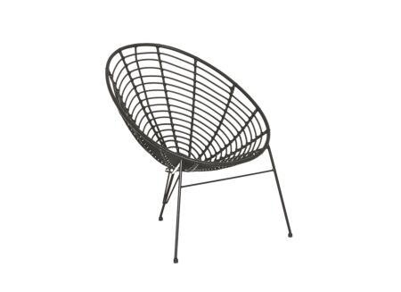 Fauteuil Selva 72x81x88cm - rotan - zwart
