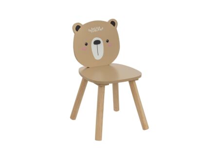 Kinderstoel Beer 27x27x46cm - MDF & den massief - beige