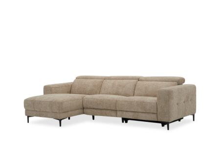 Hoeksalon Cine 168x277cm - stof - taupe met relax