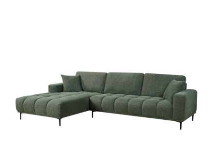 Hoeksalon Furia 285x178cm - stof - groen