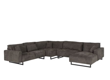 Hoeksalon Monolithos 373x332cm - stof - bruin