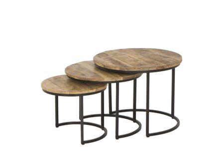 Bijzettafel Joshua Ø55cm set van 3