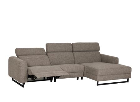 Hoeksalon Vaucluse 314x160cm - stof - mocca met relax & harde zitting