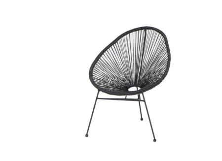 Tuinstoel Girl artificial rattan zwart H88cm