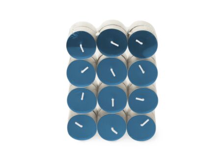 Theelichtjes Soft Sunrise 4,5u blauw, 24 stuks