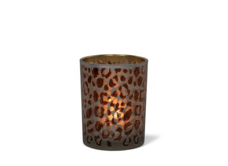 Theelichthouder Leopard Print H10cm