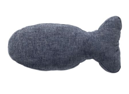 Kussen Fish 45x22x4cm - polyester - blauw