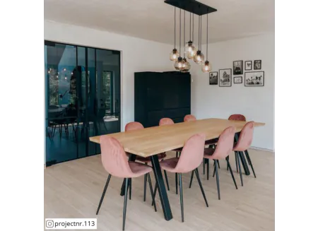Sfeerfoto - Stoel Charlton 44x53x87cm - fluweel - roze
