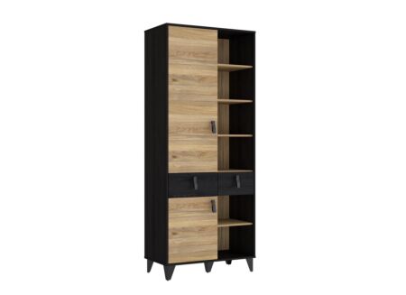 Boekenkast Lya 83x42x201cm - meubelplaat - cabezone oak/mauvella