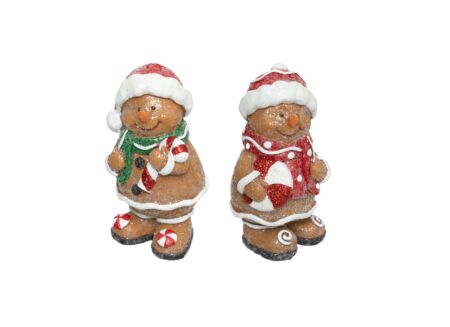 Kerstdecoratie Gingerbread H13,5cm polystone multicolor