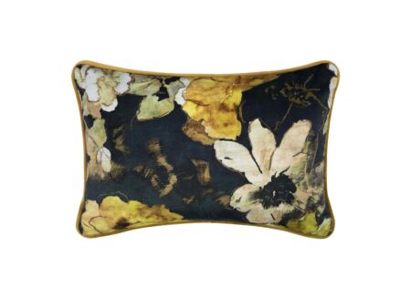 Kussen Joka 30x50cm - polyester - zwart/geel
