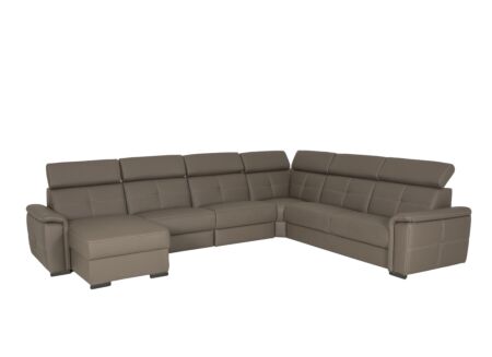 Hoeksalon Erba 376x291cm - stof - donkergrijs met relax