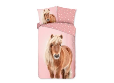 Dekbedovertrek Caitlin 140x220cm - flanel - roze