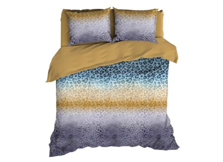 Dekbedovertrek Panthera Oker 240x200/220cm - satijn - groenblauw