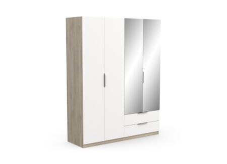 Kleerkast Ghost 157cm - decor - kronberg eik/wit