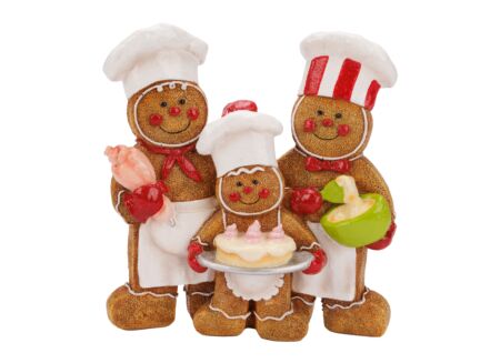 Kerstdecoratie Sneeuwmanfamilie 18x7x19cm - polyresin - bruin