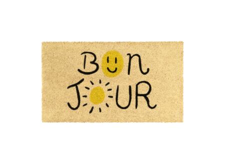 Deurmat Bonjour 70x40cm - kokos & PVC - multicolor
