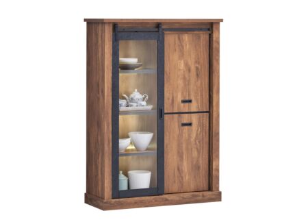 Barkast Elon 125cm - decor - acacia/zwart