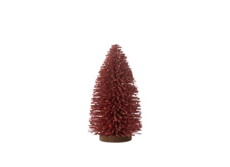 Kerstdecoratie Kerstboom met bessen H22cm - kunststof - rood