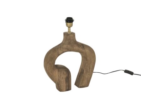 Lampenvoet E27 H35cm - hout - naturel