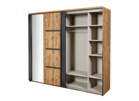 Disposition - Armoire à portes coulissantes Pauline 245cm - décor - marron foncé
