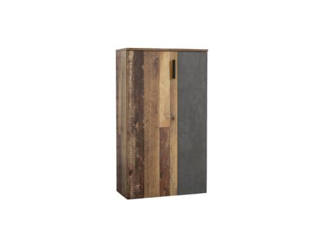 Schoenenkast Boots 69x34x120cm - decor - old wood & donkergrijs