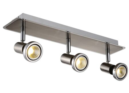LED spot met 3 spots 5W GU10 chroom satijn