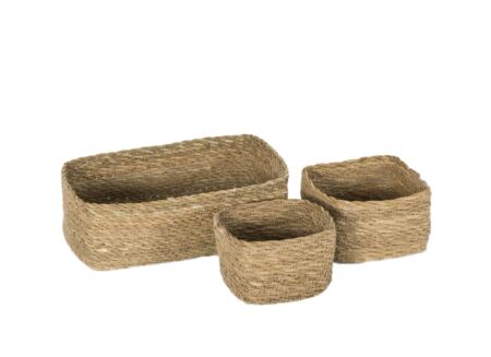 Opbergmand Oki set van 3 - zeegras - naturel