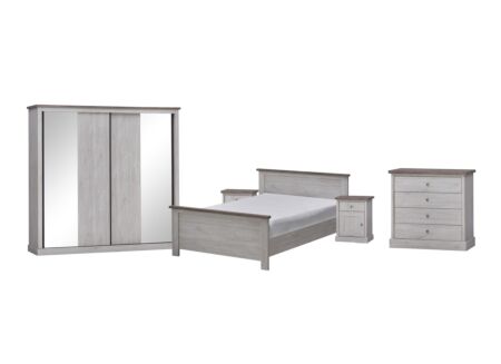 Slaapkamer Eline met bed 160x200cm - kleerkast 225cm - commode 85cm