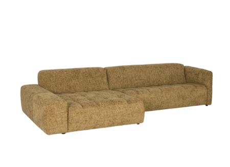 Hoeksalon Vardy 362x173cm - stof - mosterd
