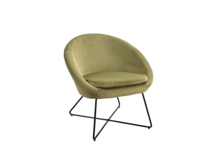 Fauteuil Juice 70x69x73,50cm - fluweel - groen