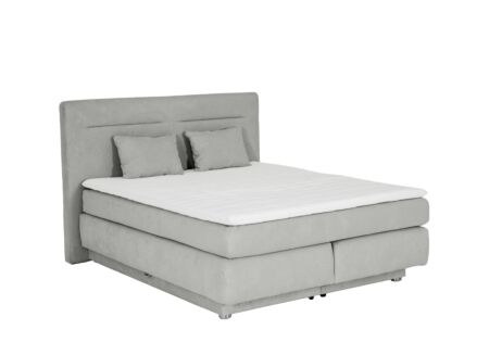 Boxspring Simone 160x200cm - stof - lichtgrijs met opbergruimte