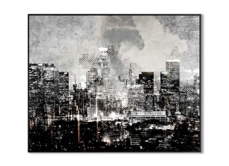 Print op canvas City In Black 73x103cm