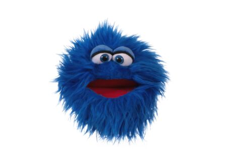 Handpop Jabberwalky H17cm - polyester - blauw