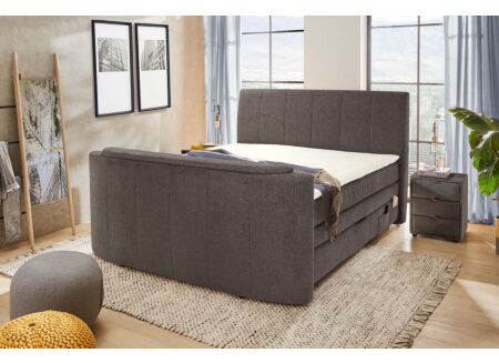 Boxspring Belair Mix 180x200cm met tv-lift en opbergruimte stof antraciet