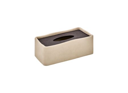 Tissuebox Oleya 25,5x14,5x9,7cm - polyresine - beige
