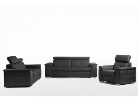 Zetel Theo 3+2+1-zit - microfiber - antraciet