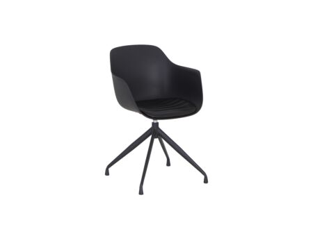 Draaistoel Burning 58x55x83.5cm - lederlook - zwart