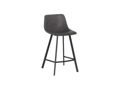 Barstoel Spartacus ZH65cm - lederlook - grijs