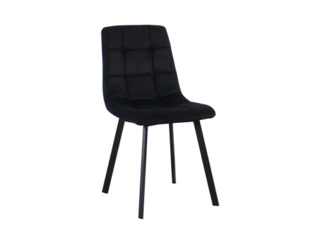 Stoel Runner 44x54x87cm - fluweel - zwart