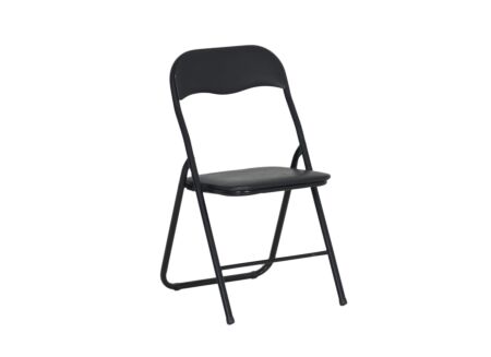Klapstoel Modulo 44x48x80cm - lederlook & metaal - zwart