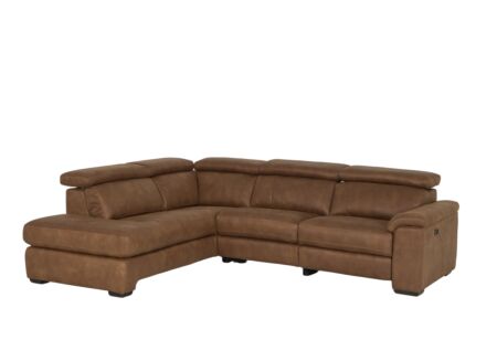 Hoeksalon Fall 271x213cm - stof - cognac