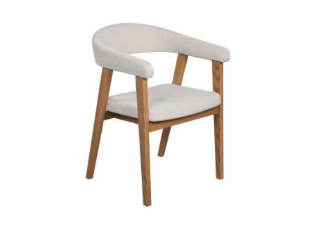 Stoel Patio 58,6x57,3x79,2cm - stof & beuk massief - beige & natural oak